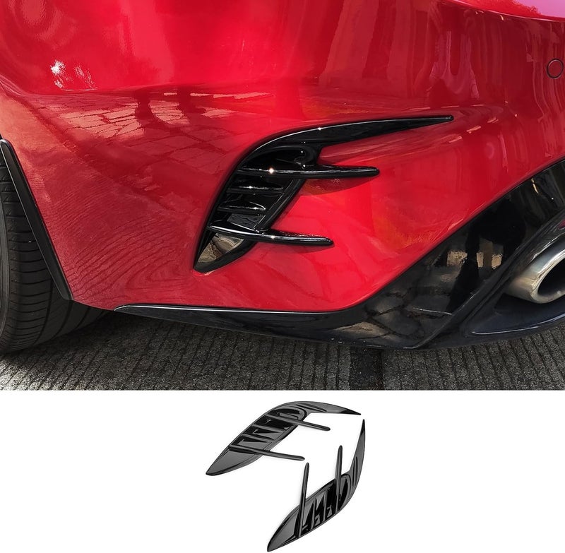 JUIVEEL Front Bumper Side Vent Grill Trim Cover Fog Light Lamp Side Cover Fender Trim Rear Bumper Side Vent Covers Compatible with Kia Stinger 2018-2023 Accessories (Glossy Black Style, Rear) - Image 1